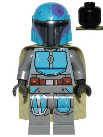 Минифигурка Lego Star Wars Mandalorian Tribe Warrior - Male, Olive Green Cape, Dark Azure Helmet sw1080 U